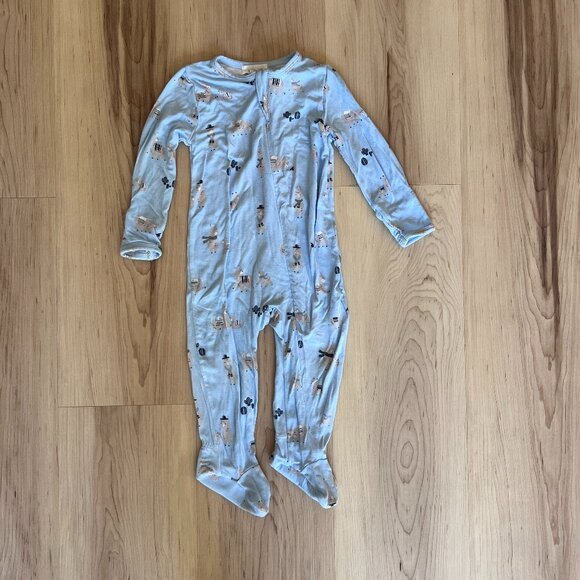 Angel Dear Llama Blue Footie Pajamas 6-9 months - Picture 1 of 8